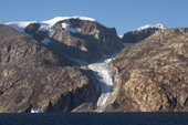 Glacier with very clear lateral moraines flows towards Nordvest Fjord. East Greenland. 2005