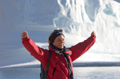 Elsbeth Husser is jubilant about a fine day in East Greenland, with icebergs. 2005