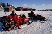 Snowmobile trip to a fishing village on an island outside Lulea. Sweden. 2003
