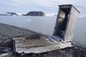 The remains of an outside toilet at the old polar station at Tichaya Bay. Hooker Island, Franz Josef Land, Russia. 2004
