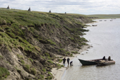 Nenets fishing camps along the bank of the Yuribey River. Gyda, Tazovsky Region, Gydan Peninsula, Yamal, Russia