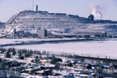 Slag heap from Iron Ore mining at the industrial town of Kiruna. Sweden.
