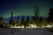 Aurora Borealis, Northern Lights, viewed from Jeris Ski resort. Yllas, Lapland, Finland.