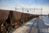 The Kiruna-Narvik iron ore railroad, built to transport ore to the coast. Lapland, Sweden.