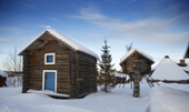 A log cabin guest house in Lainio. Lapland, Finland.
