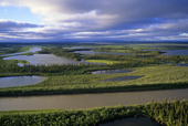 Aerial view of the Mackenzie River Delta, Northwest Territories, Arctic Canada