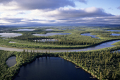 Aerial view of the Mackenzie River Delta, Northwest Territories, Arctic Canada